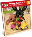 Dřevěné puzzle pro děti Lisciani  Bing v autíčku 9 dílků