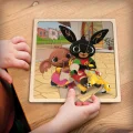 Dřevěné puzzle pro děti Lisciani  Bing v autíčku 9 dílků