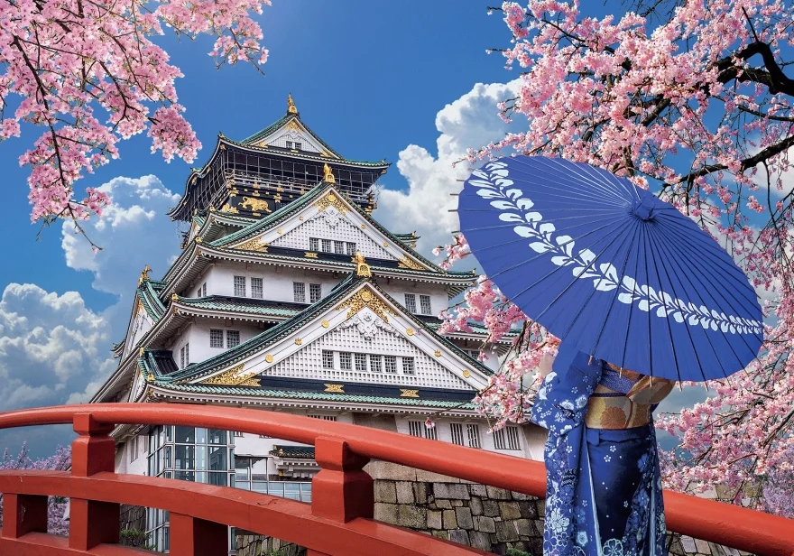 Puzzle Lisciani 500 dílků Třešňové květy v Ósace, Japonsko