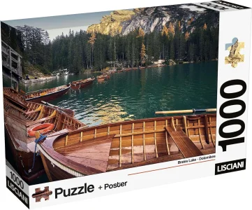 Puzzle Lisciani 1000 dílků Jezero Braies, Dolomity, Itálie