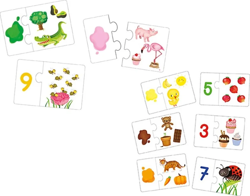 Naučné puzzle pro děti Jiri Models  Čísla, barvy, tvary 2x26 dílků