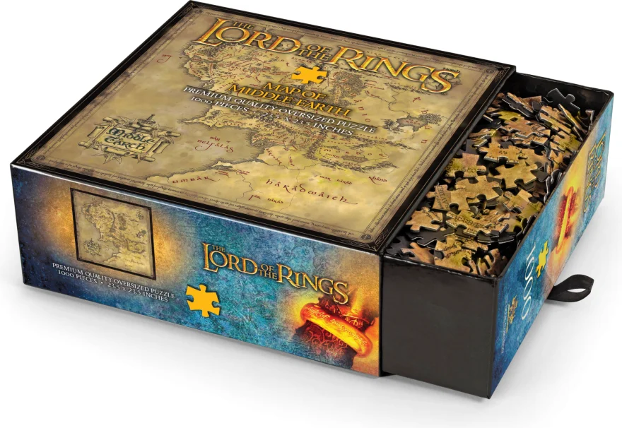 Čtvercové puzzle Noble Collection 1000 dílků Pán prstenů: Mapa Středozemě