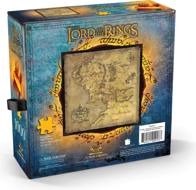 Čtvercové puzzle Noble Collection 1000 dílků Pán prstenů: Mapa Středozemě