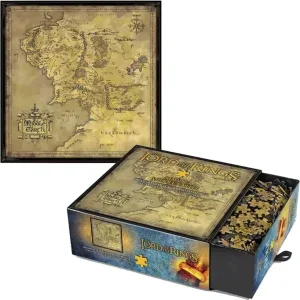 Čtvercové puzzle Noble Collection 1000 dílků Pán prstenů: Mapa Středozemě