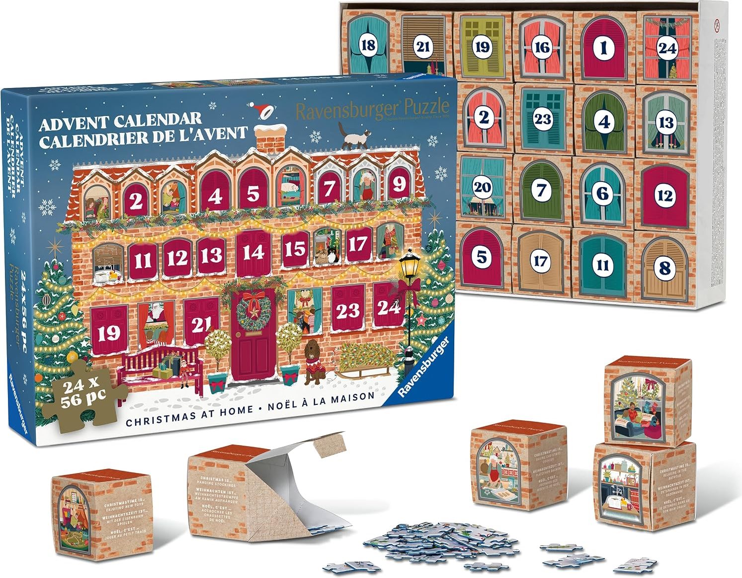 Puzzle Adventní kalendář Ravensburger  Vánoce doma 24x56 dílků