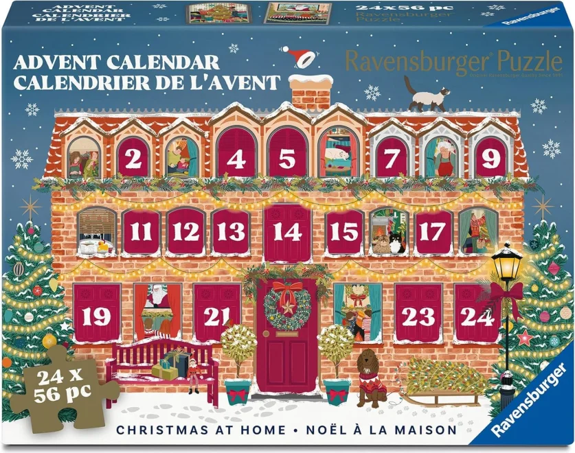 Puzzle Adventní kalendář Ravensburger  Vánoce doma 24x56 dílků