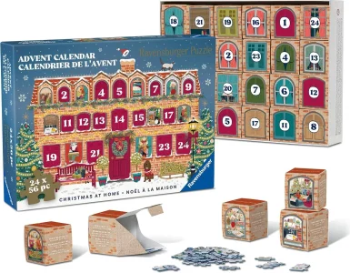 Puzzle Adventní kalendář Ravensburger  Vánoce doma 24x56 dílků