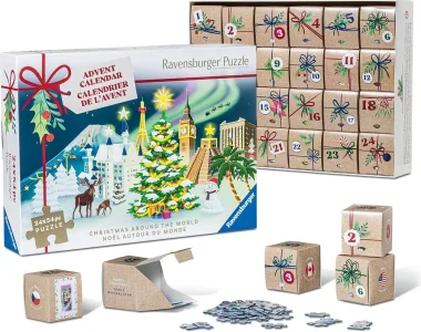 Puzzle Adventní kalendář Ravensburger  Vánoce okolo světa 24x54 dílků