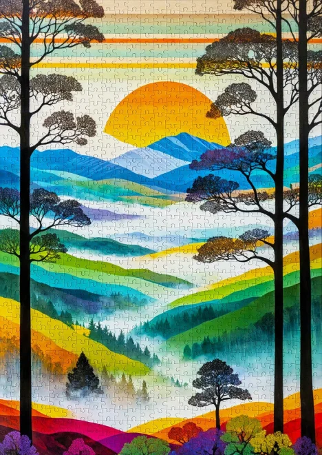 Puzzle Enjoy 1000 dílků Vánek mezi vrcholky hor