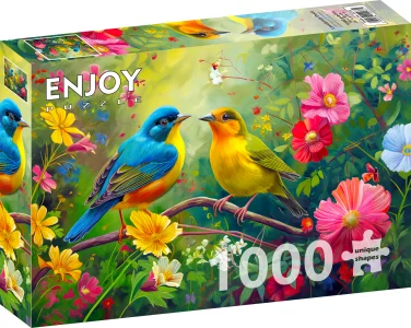 Puzzle Enjoy 1000 dílků Láskyplný ptačí duet