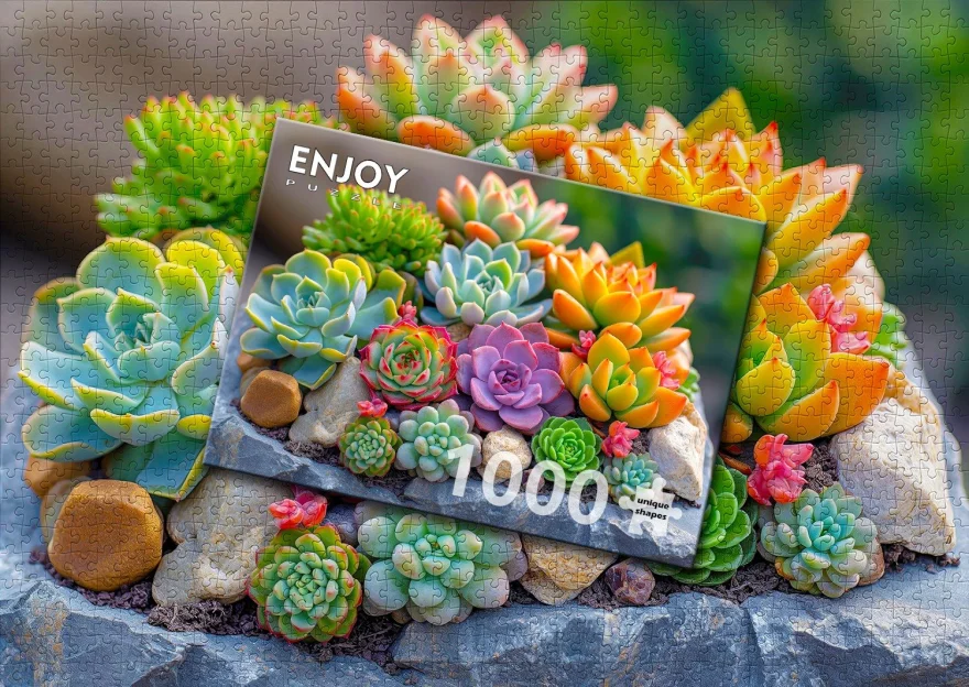 Puzzle Enjoy 1000 dílků Sukulenty