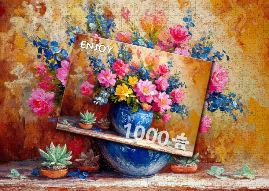 Puzzle Enjoy 1000 dílků Růžový koutek