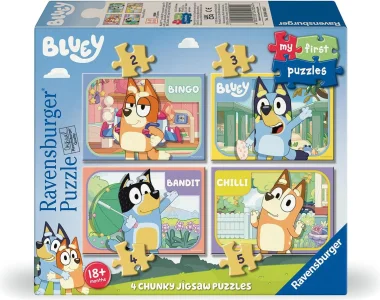 Moje první puzzle Ravensburger 4v1 Bluey a rodina 2,3,4,5 dílků