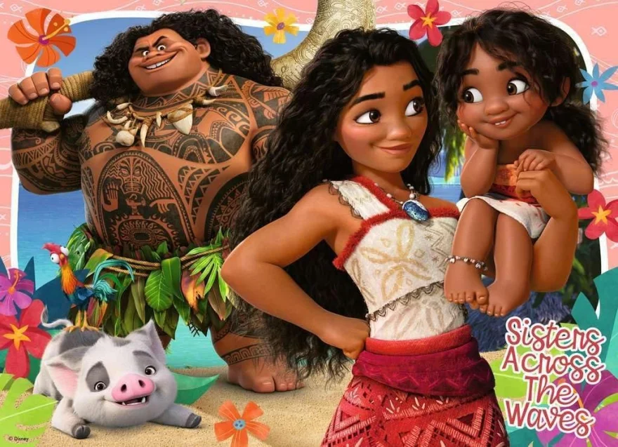 Puzzle sada Ravensburger 4x100 dílků Vaiana 2: Dobrodružství v Oceánii 4v1