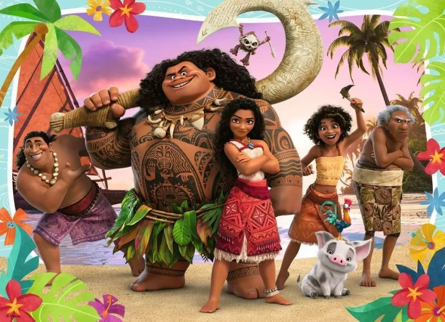 Puzzle sada Ravensburger 4x100 dílků Vaiana 2: Dobrodružství v Oceánii 4v1