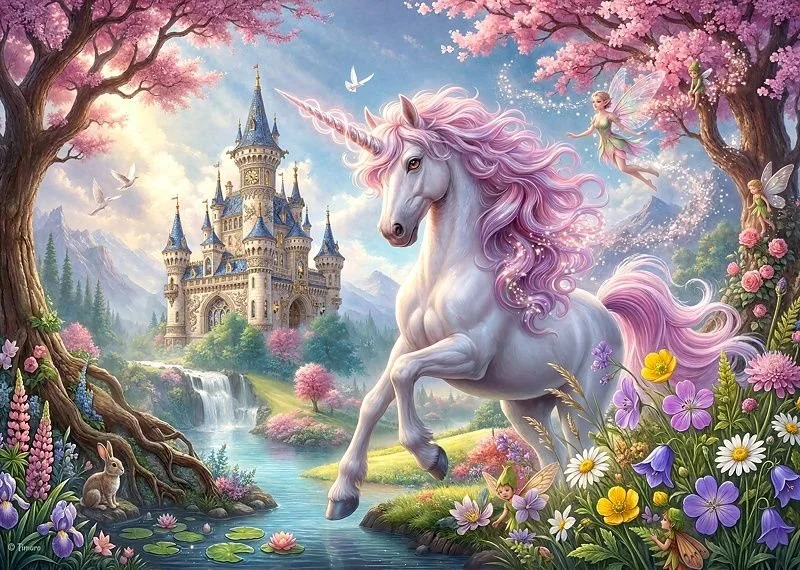 Puzzle Cherry Pazzi 300 dílků Jednorožcova pohádková země