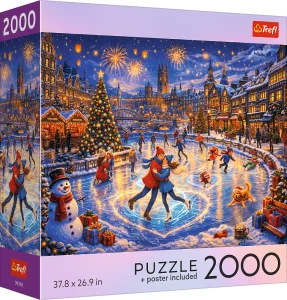 Puzzle Trefl 2000 dílků Noční bruslení o Vánocích