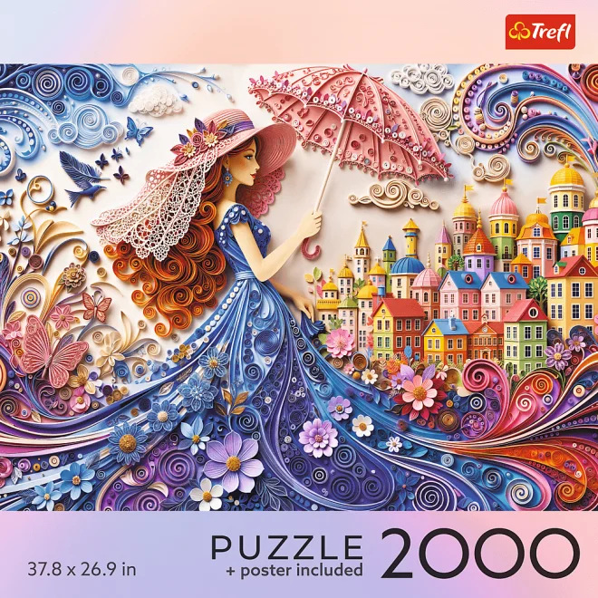 Puzzle Trefl 2000 dílků Dáma se slunečníkem