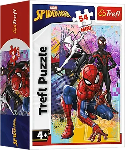 Mini puzzle Trefl 54 dílků Spider-Man: Obratnost a odvaha - spider-tým