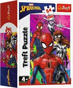 Mini puzzle Trefl 54 dílků Spider-Man: Obratnost a odvaha - portrét hrdinů
