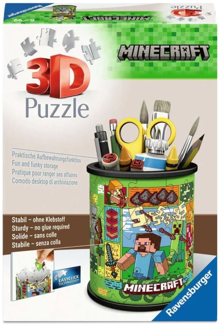3D puzzle Ravensburger Stojan na tužky Minecraft 57 dílků