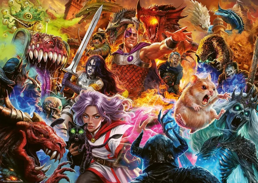Puzzle Ravensburger 1000 dílků Dungeons & Dragons: Critical Encounters (Rozhodující střetnutí)