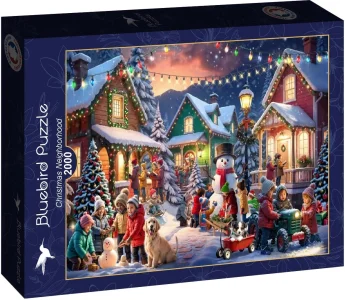 Puzzle Bluebird 2000 dílků Vánoce mezi sousedy