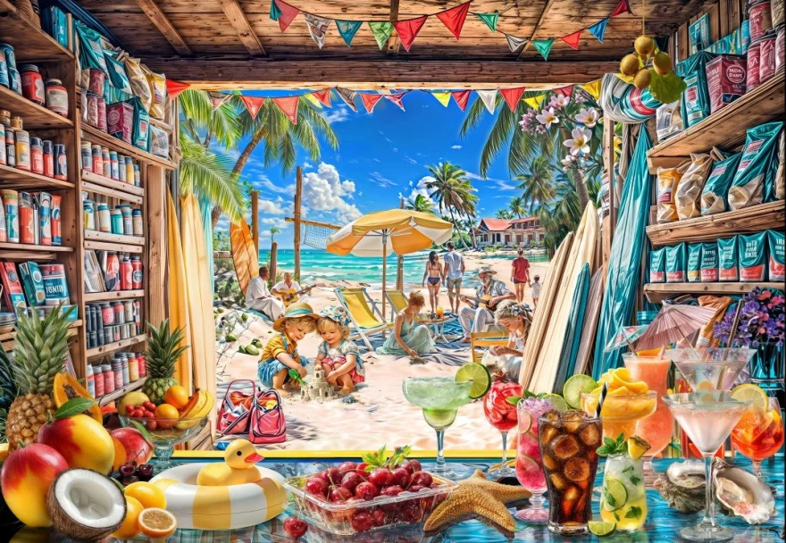 Puzzle Bluebird 1000 dílků Pohled na pláž