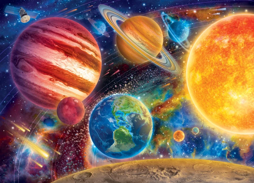 Puzzle pro děti Bluebird 300 dílků Ohromující sluneční soustava