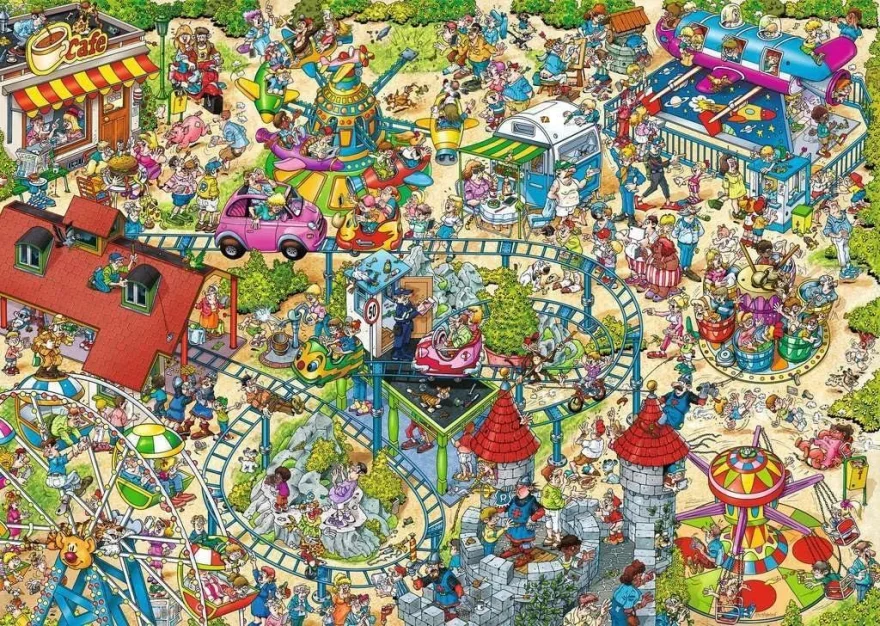 Puzzle Ravensburger 1000 dílků Ray's Comic - Holiday Resort: Zábavní park (4)