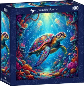 Čtvercové puzzle Bluebird 1000 dílků Mořská želva