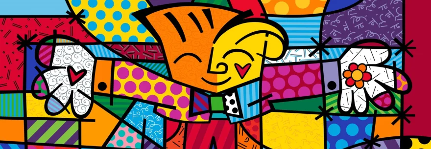 Panoramatické puzzle Bluebird 1000 dílků Romero Britto - Objetí