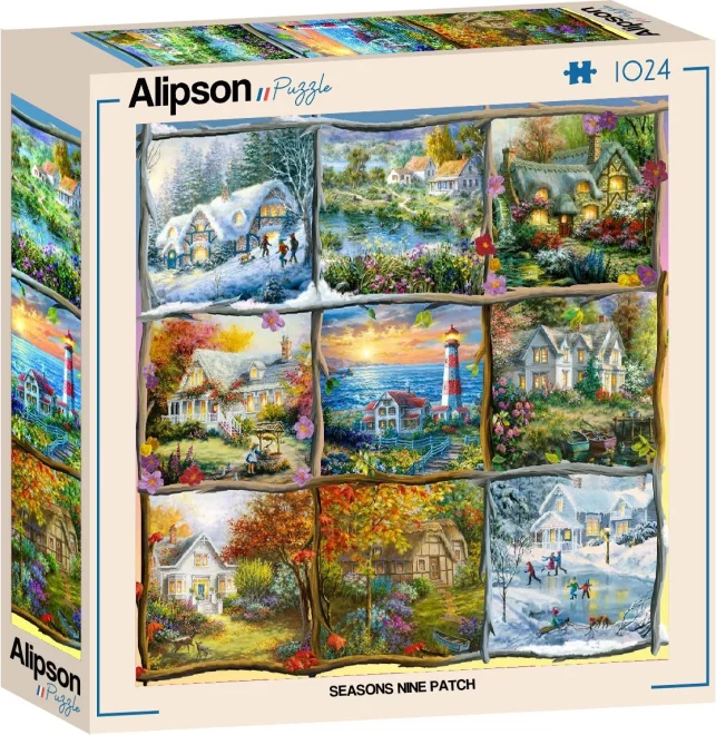 Čtvercové puzzle Alipson 1000 dílků Koláž čtyř ročních období