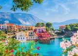 Puzzle Alipson 500 dílků Barevná vesnička Asos, Řecko