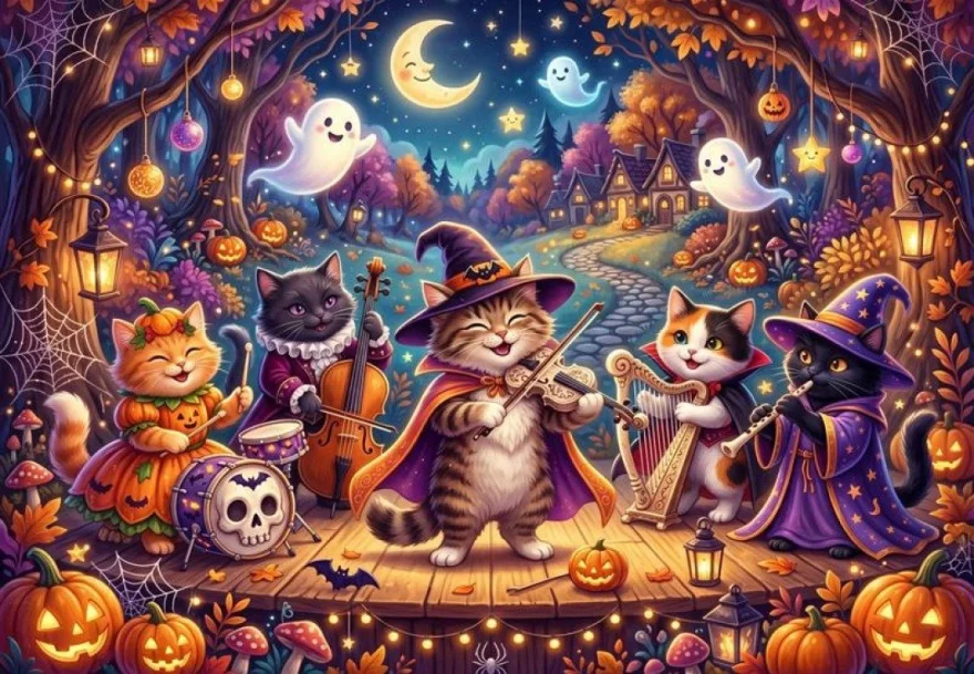 Puzzle Alipson 1000 dílků Halloweenská párty