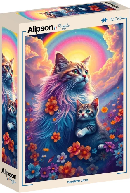 Puzzle Alipson 1000 dílků Duhové kočky
