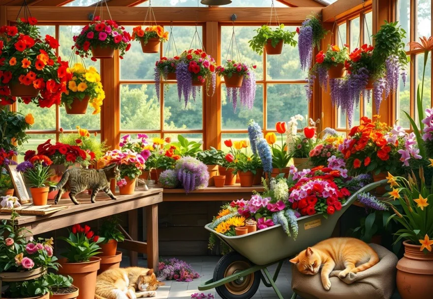 Puzzle Alipson 1000 dílků Odpočinek ve skleníku