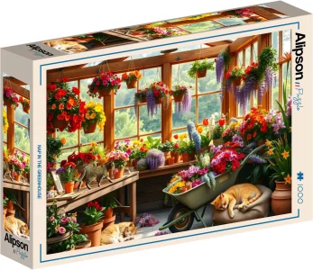 Puzzle Alipson 1000 dílků Odpočinek ve skleníku