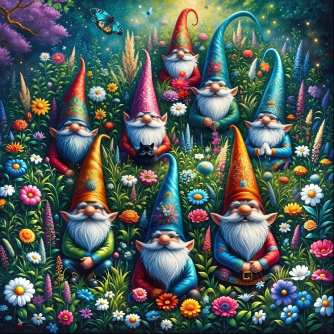 Čtvercové puzzle Alipson 1024 dílků Trpaslíci na zahradě