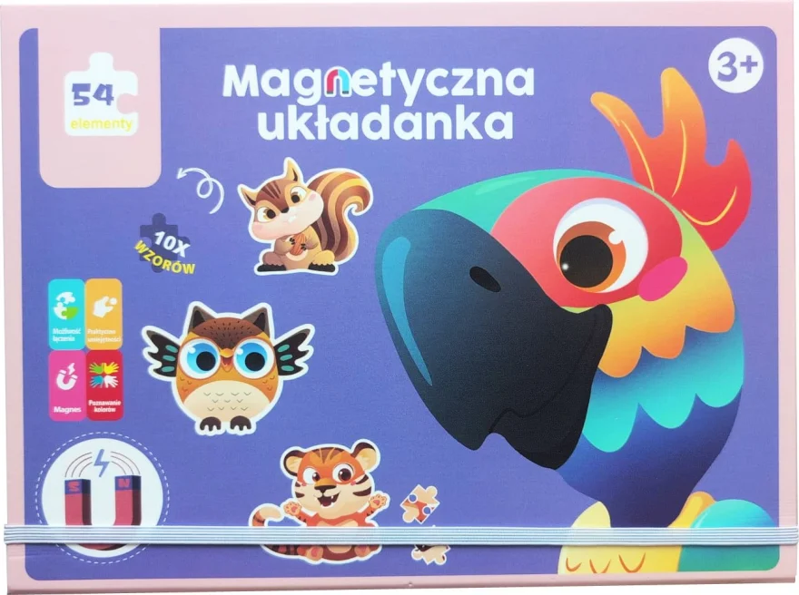Magnetická skládačka Norimpex 2v1 Veselá divoká zvířátka 54 dílů