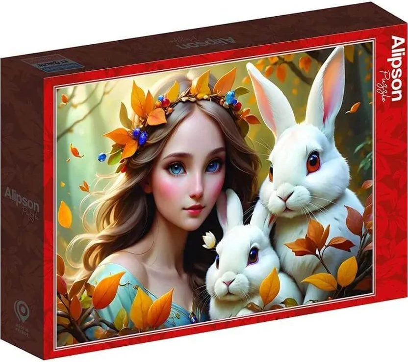 Puzzle Alipson 500 dílků Dívka a králíci