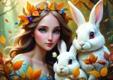 Puzzle Alipson 500 dílků Dívka a králíci