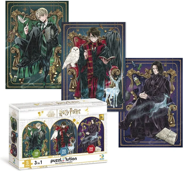 Sada puzzle Dodo 3v1 Harry Potter: Kouzelníci 150, 250, 350 dílků
