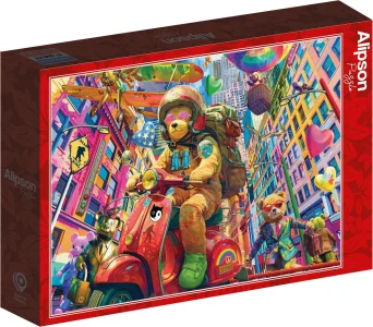 Puzzle Alipson 1000 dílků Medvídek na cestách