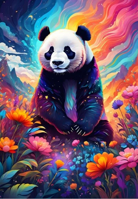 Puzzle Alipson 1000 dílků Barevná panda