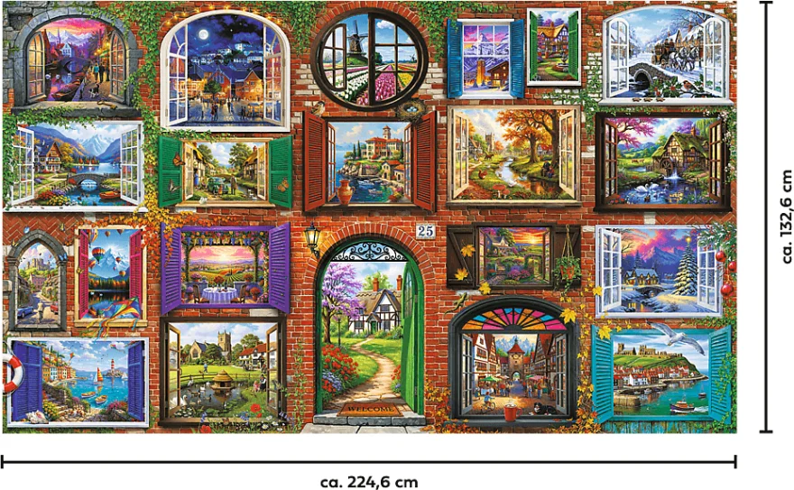 Puzzle Trefl 10000 dílků Okna ročních období