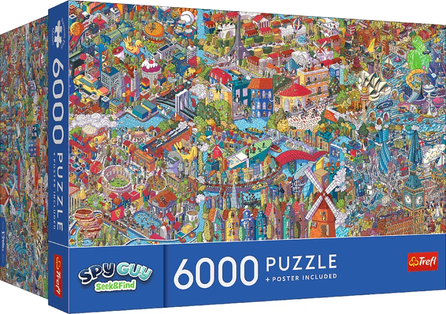 Puzzle Trefl 6000 dílků Spy Guy - Seek & Find: Výlet do města