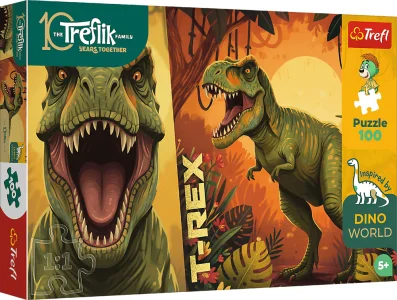 Puzzle pro děti Trefl 100 dílků Inspirováno světem dinosaurů: T-Rex