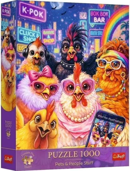 Puzzle Trefl 1000 dílků Pets & People Stuff: Slepičí selfie