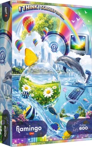 Puzzle Flamingo by Trefl 600 dílků Internetový chaos Y2K